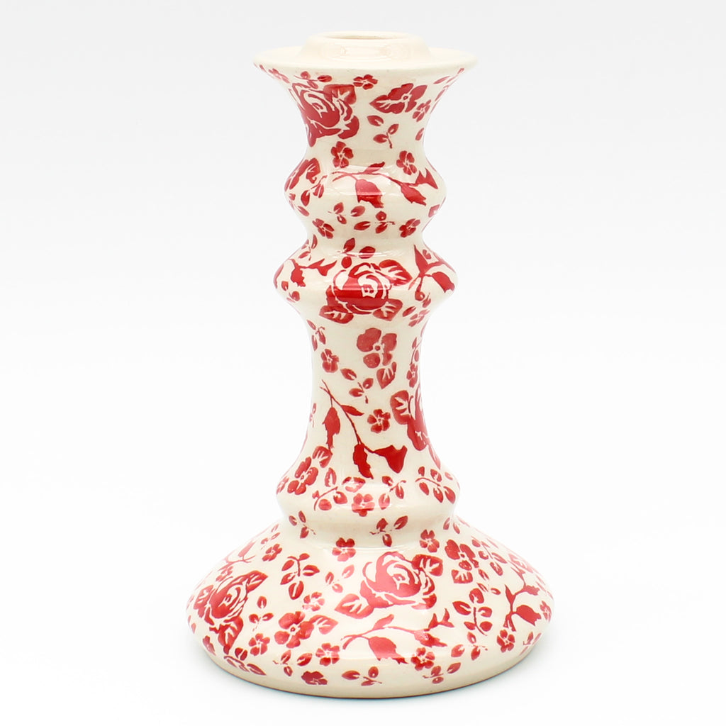 Tall Candle Holder in Antique Red