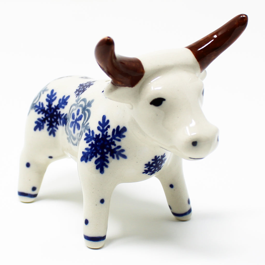 Bull - Ornament in Blue Winter