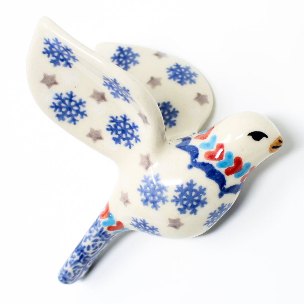 Bird-Ornament in Falling Snow