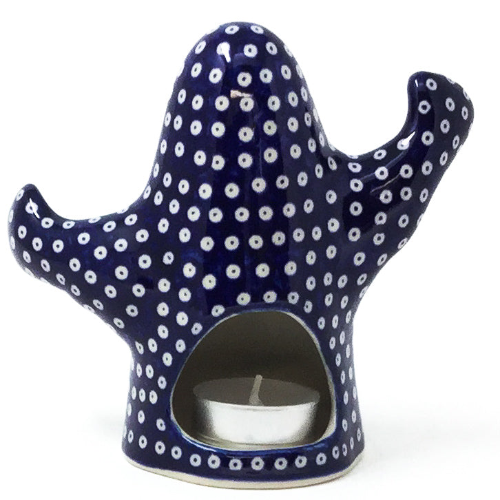Ghost Tea Candle Holder in Blue Elegance