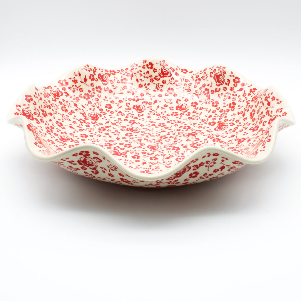Fluted Pasta Bowl in Antique Red