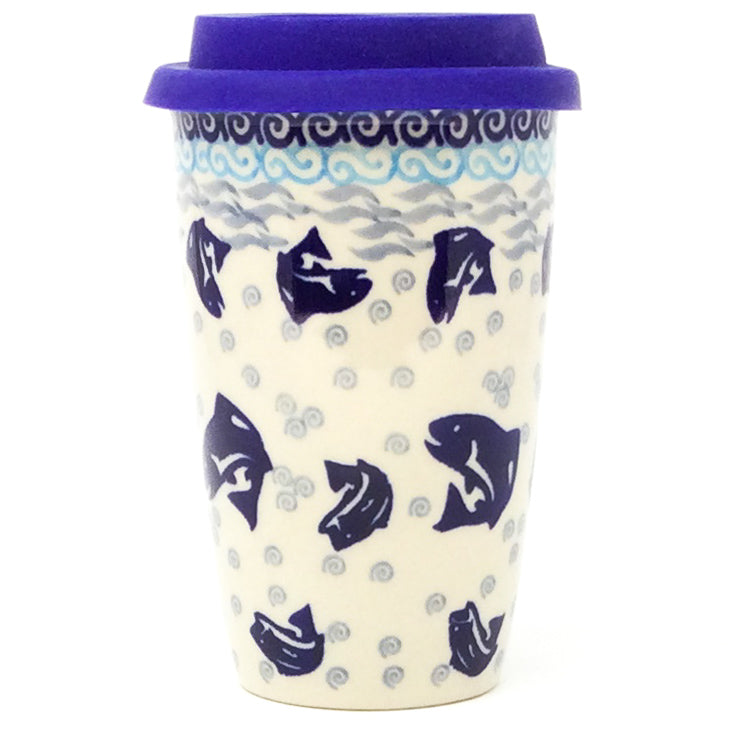 Travel Cup 14 oz in Blue Fish