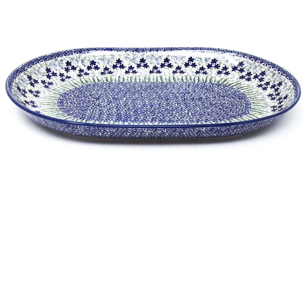 Lg Oval Platter in Alpine Blue