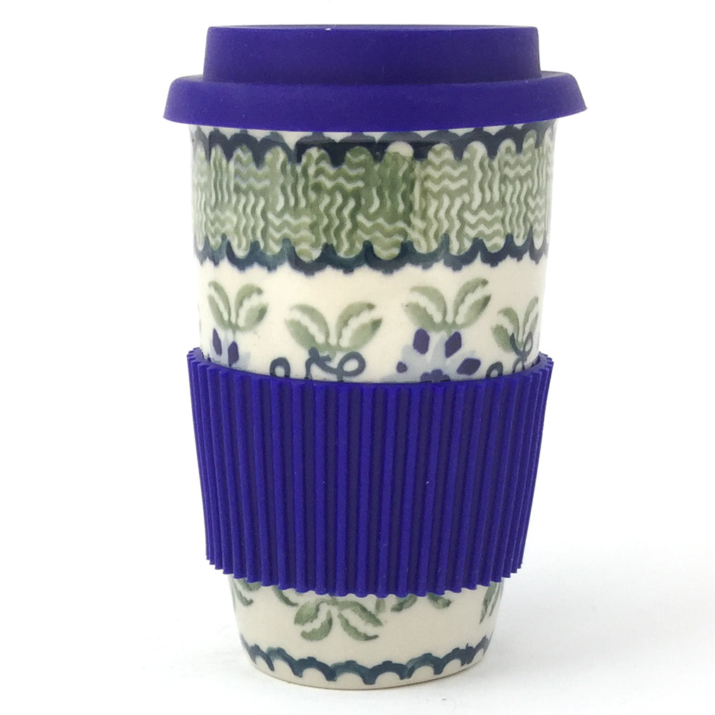 Travel Cup 14 oz in Blue & Green Flowers