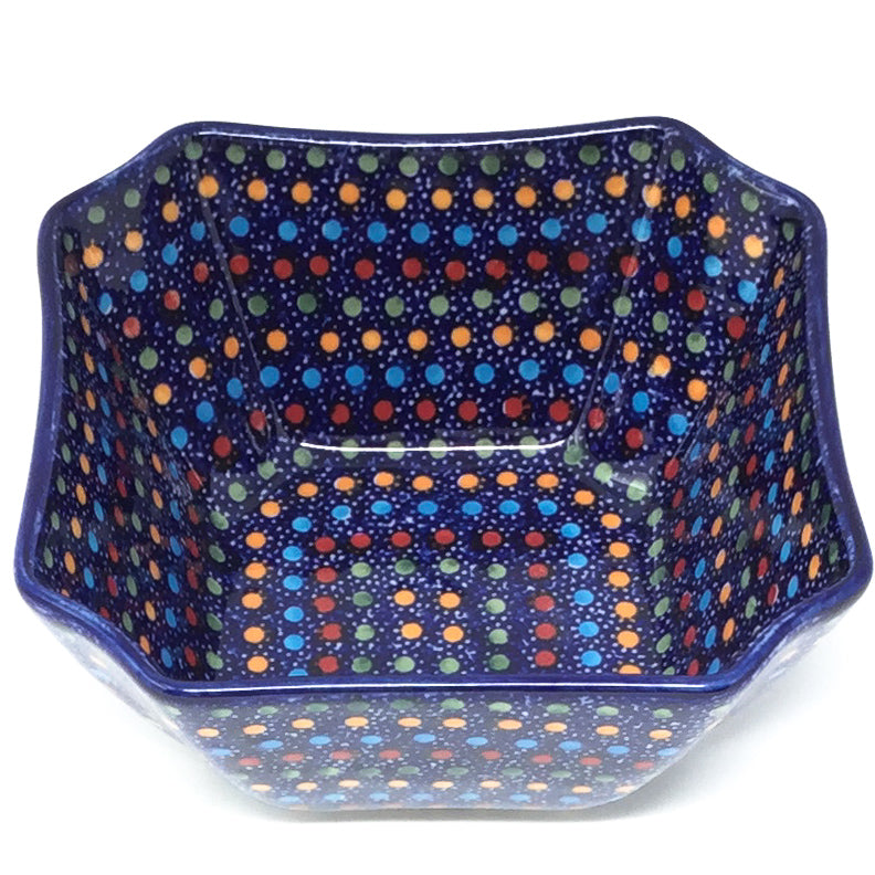 Square Soup Bowl 16 oz in Multi-Colored Dots