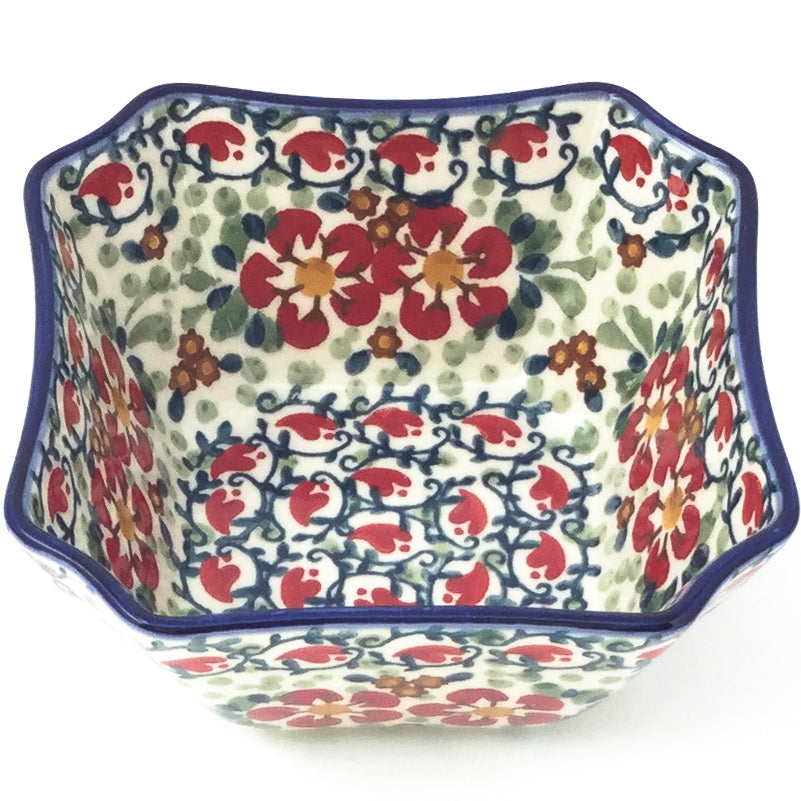 Square Soup Bowl 16 oz in Red Poppies