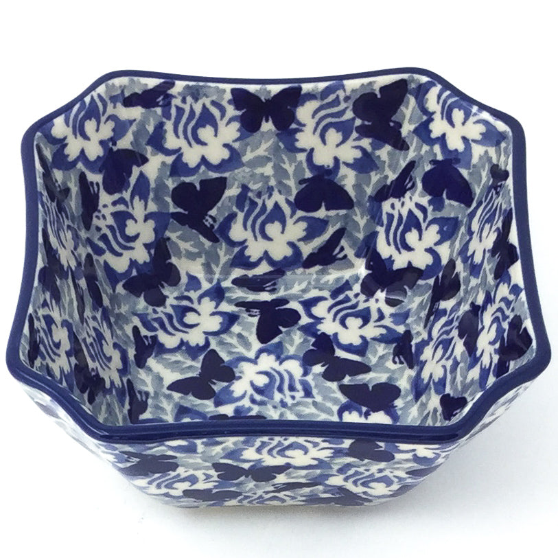 Square Soup Bowl 16 oz in Blue Butterfly