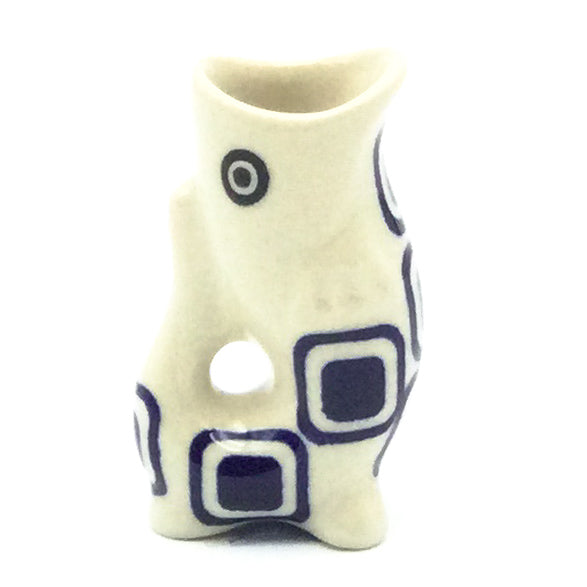Fish Toothpick Holder/Shot Glass in Blue Squares