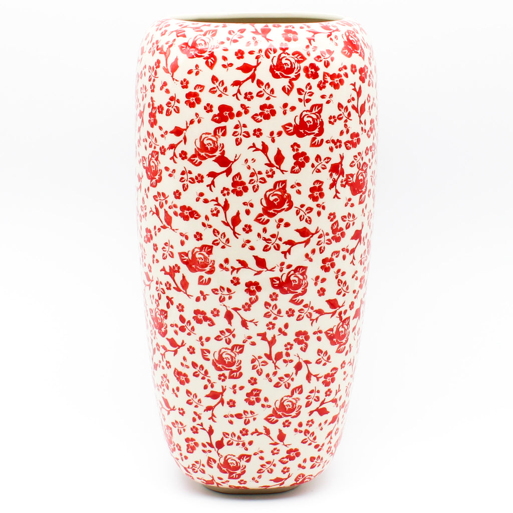 Lg Modern Vase in Antique Red