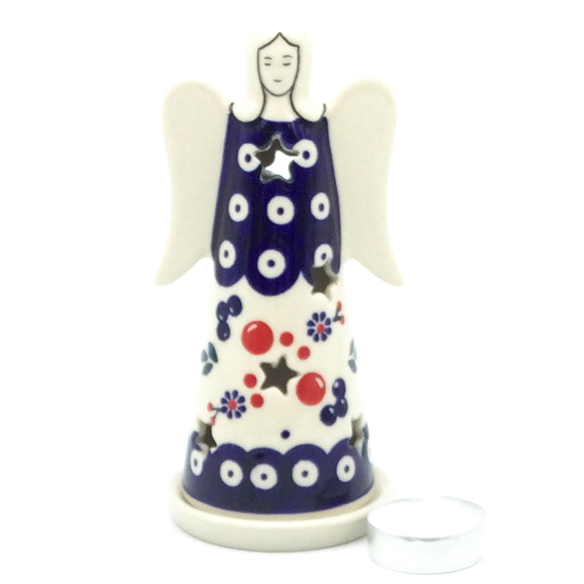 Angel Tea Candle Holder in Traditional Cherries