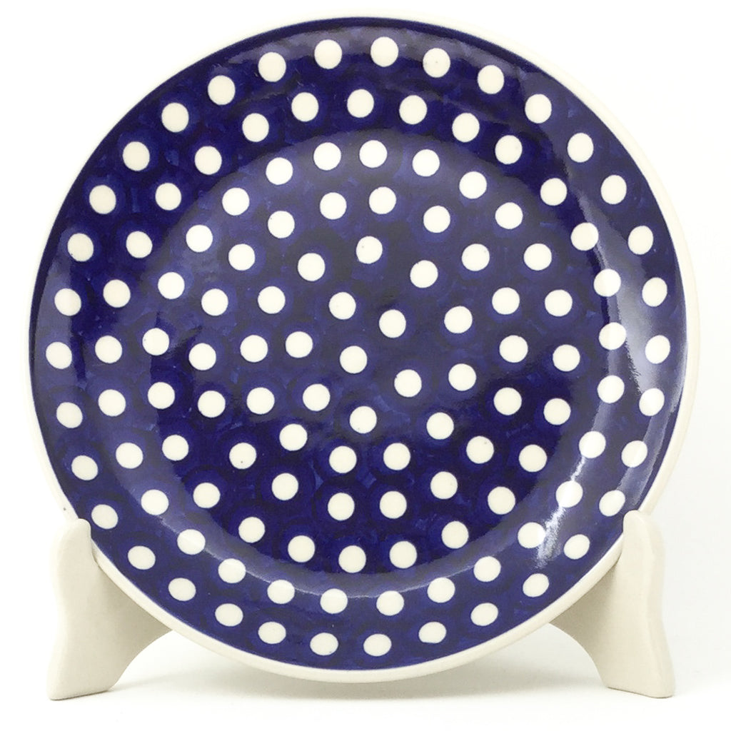 Luncheon Plate in White Polka-Dot