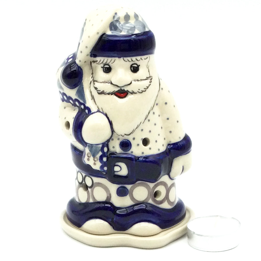 Santa Tea Candle Holder in First Snow