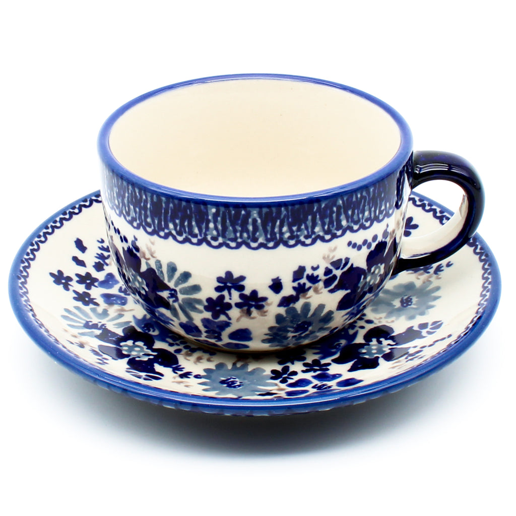 Cappuccino Cup w/Saucer 6.5 oz in Stunning Blue