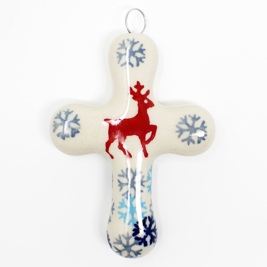 Cross-Ornament in Winter Reindeer
