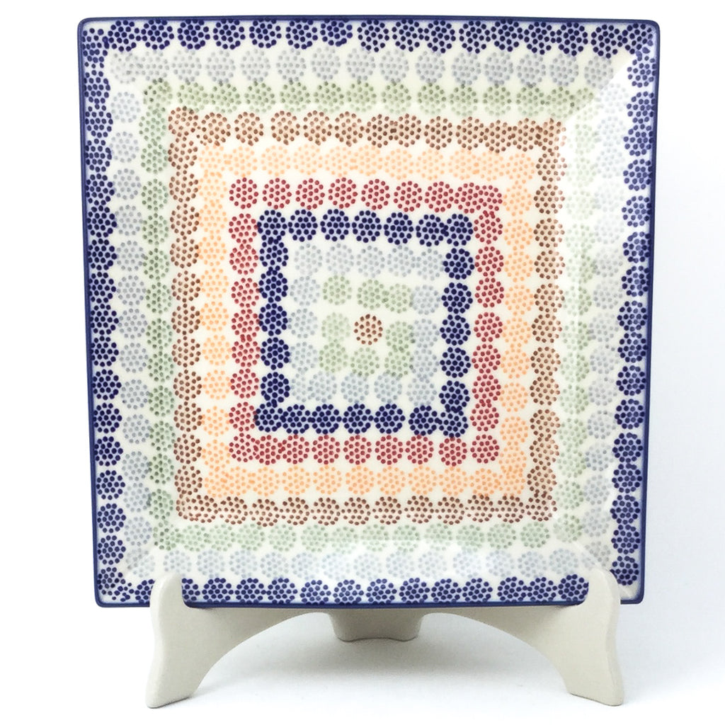 Square Dinner Plate in Modern Dots
