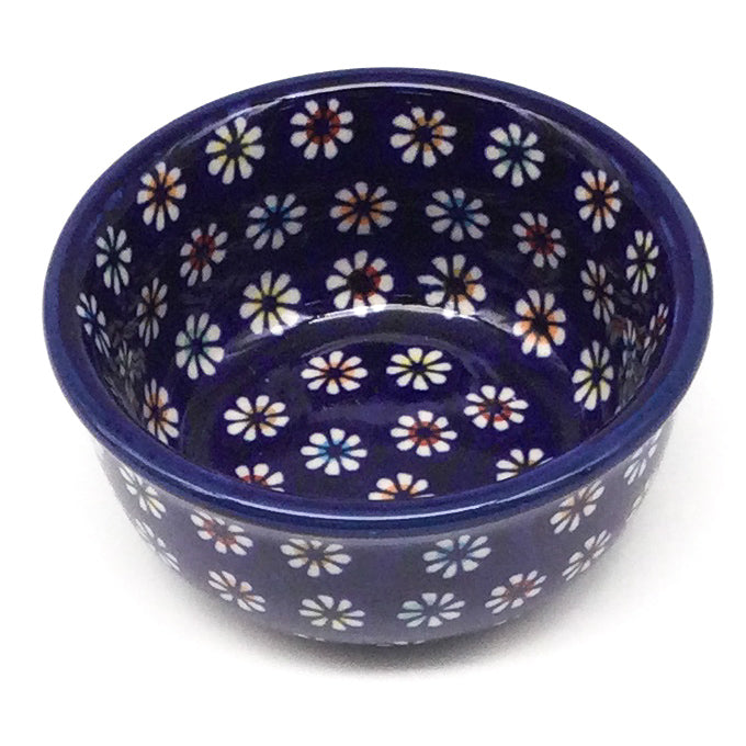 Tiny Round Bowl 4 oz in Tiny Flowers on Blue