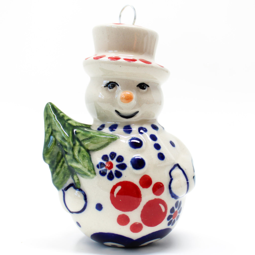 Snowman New-Ornament in Traditional Cherries