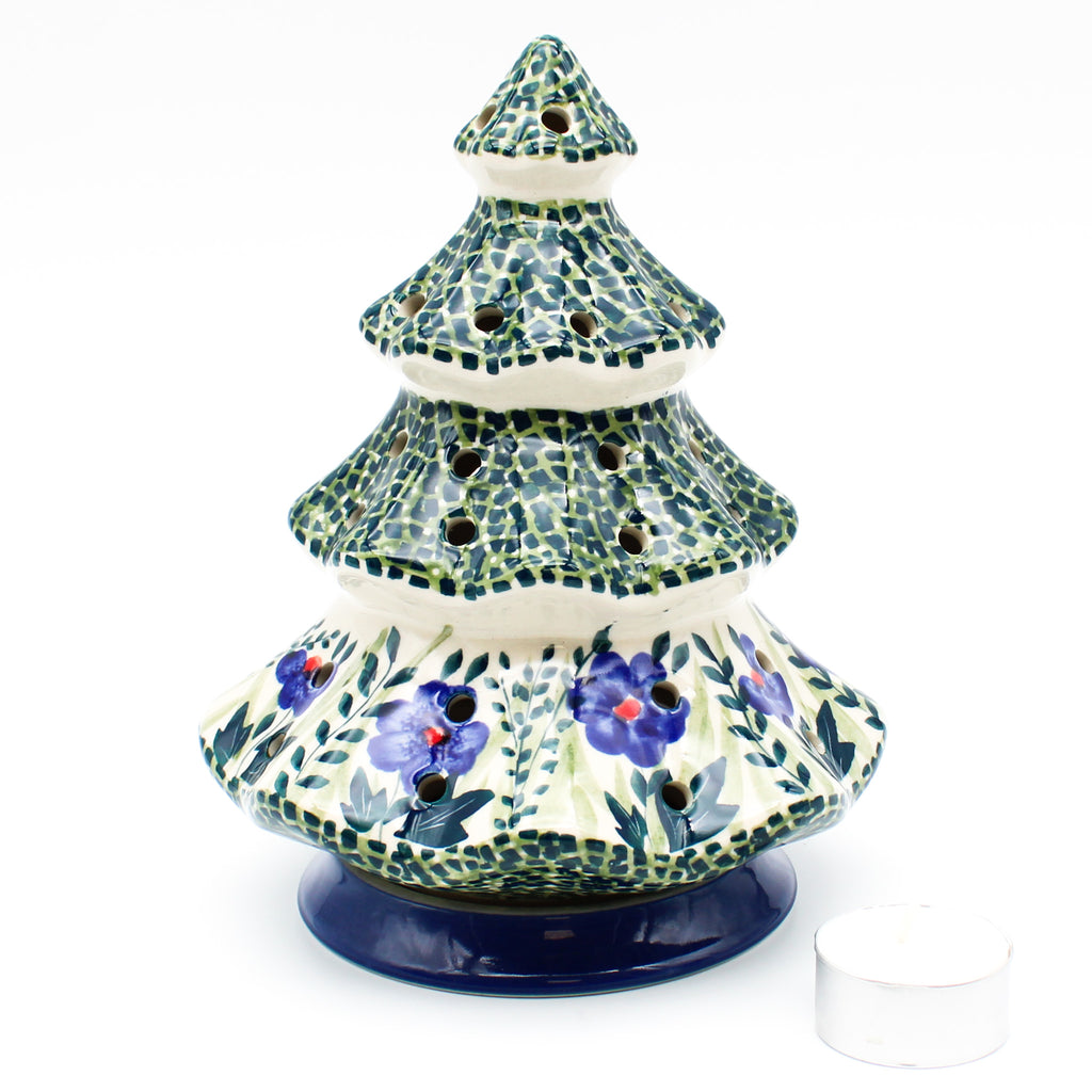 Tree Tea Candle Holder in Gil's Blue
