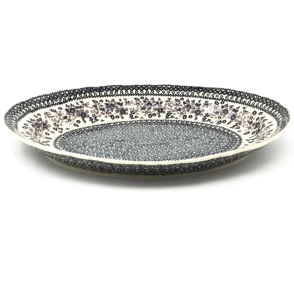 Oval Basia Platter in Gray & Black