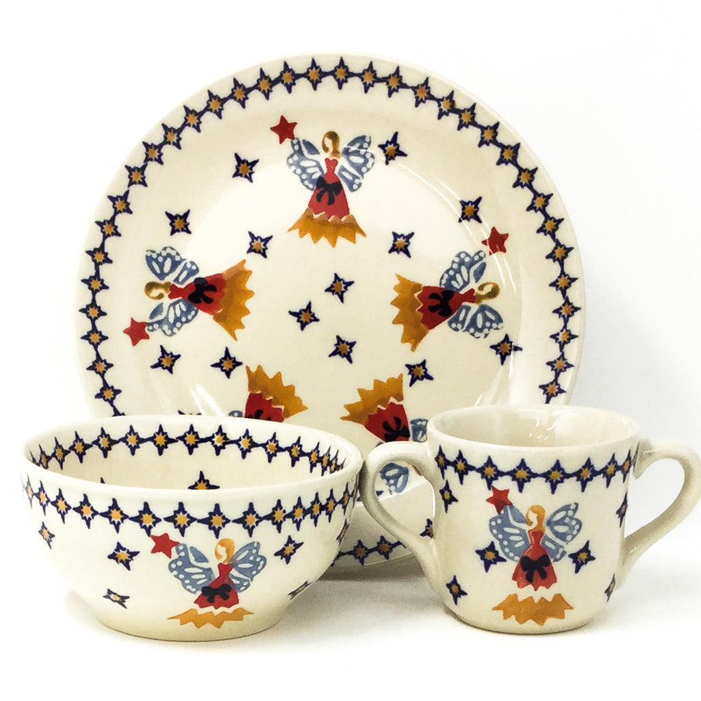 Polish Pottery Child Dinner Set in Angels Angels