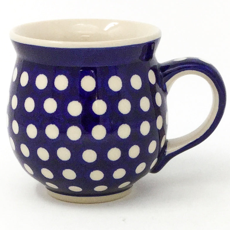 Polish Pottery Gentlemen's Cup 16 oz in White Polka-Dot White Polka-Dot