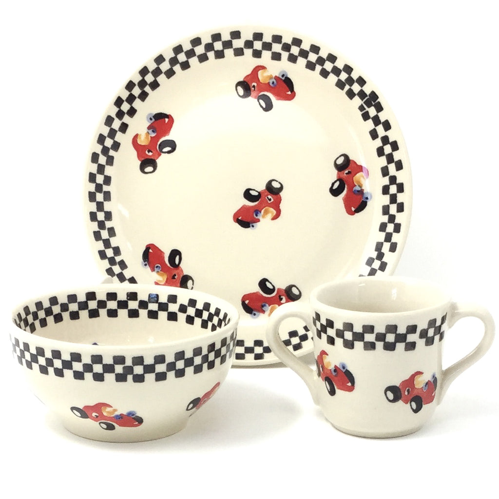 Polish Pottery Child Dinner Set in Cars Cars